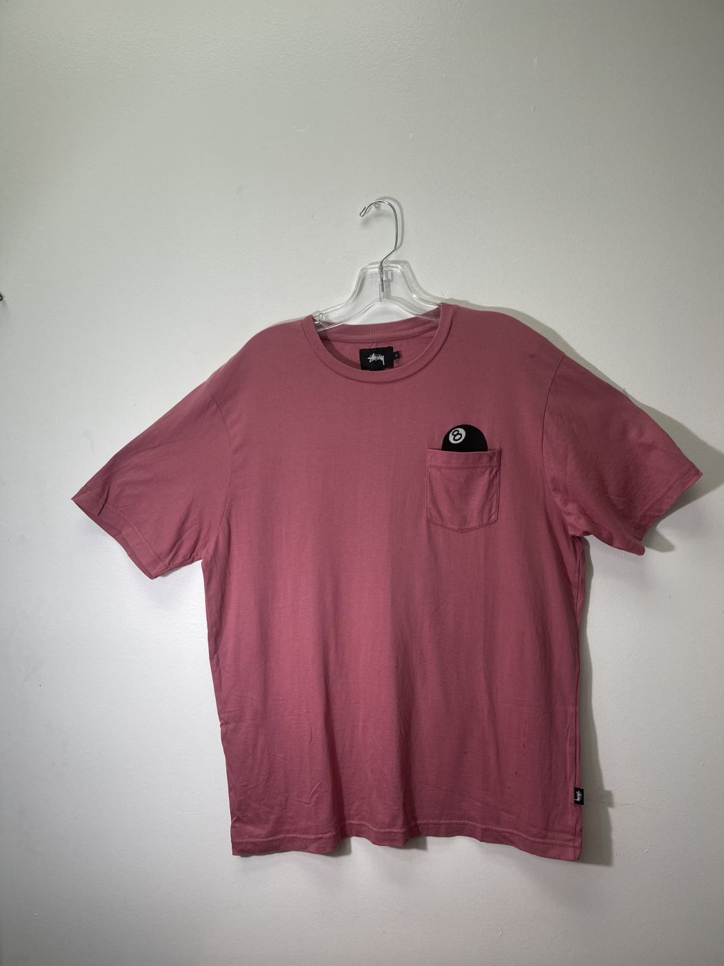 Stussy 8 Ball Pocket Tee Pink Large STSY-237004